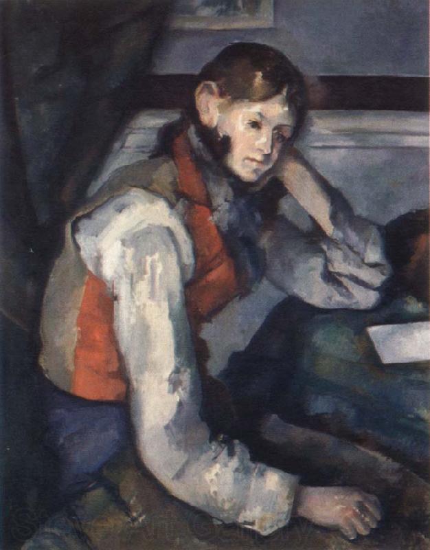 Paul Cezanne the boy in the red waistcoat Spain oil painting art
